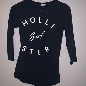 tight navy hollister shirt